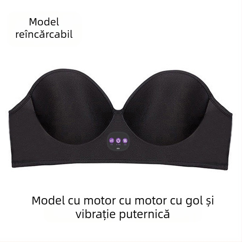 Youyueya Sutien cu masaj pentru bust, încărcare wireless, masaj electric cu fizioterapie infraroșu, temporizator și control prin cablu, USB/Baterie, 2022