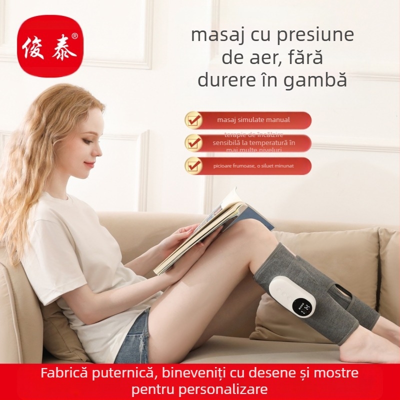 Masaj gambă cu înveliș parțial, compresie caldă și masaj cu aer, USB reîncărcabil, funcție de temporizare, control prin buton