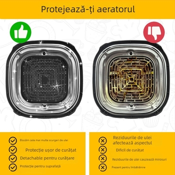 Accesoriu pentru friteuză cu aer: placă din silicon antiulei, cu zonă dublă împotriva stropilor pentru Ninja FN101 – material siliconic, stil modern, lansare 2025.3