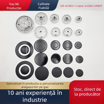 Capac din fier pentru aragaz + set distribuitor de flacără — instalare manuală • Marcă: threemi • Model: Flat fire cover + flame distributor set • Greutate netă: 500 g