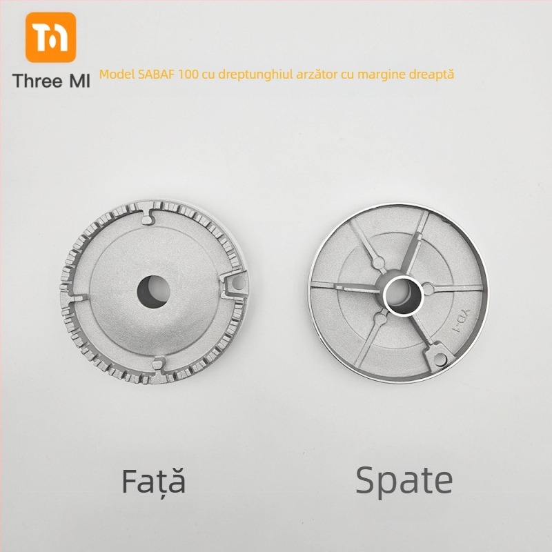 Capac din fier pentru aragaz + set distribuitor de flacără — instalare manuală • Marcă: threemi • Model: Flat fire cover + flame distributor set • Greutate netă: 500 g