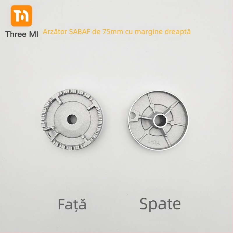 Capac din fier pentru aragaz + set distribuitor de flacără — instalare manuală • Marcă: threemi • Model: Flat fire cover + flame distributor set • Greutate netă: 500 g