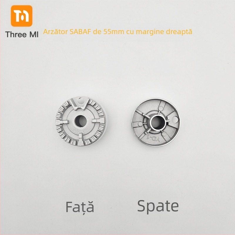 Capac din fier pentru aragaz + set distribuitor de flacără — instalare manuală • Marcă: threemi • Model: Flat fire cover + flame distributor set • Greutate netă: 500 g