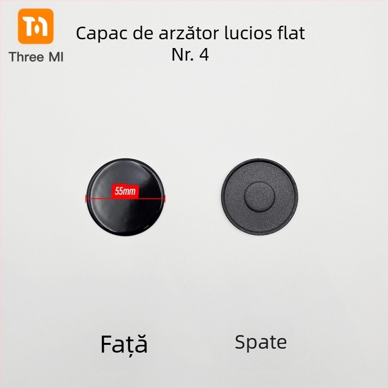 Capac din fier pentru aragaz + set distribuitor de flacără — instalare manuală • Marcă: threemi • Model: Flat fire cover + flame distributor set • Greutate netă: 500 g