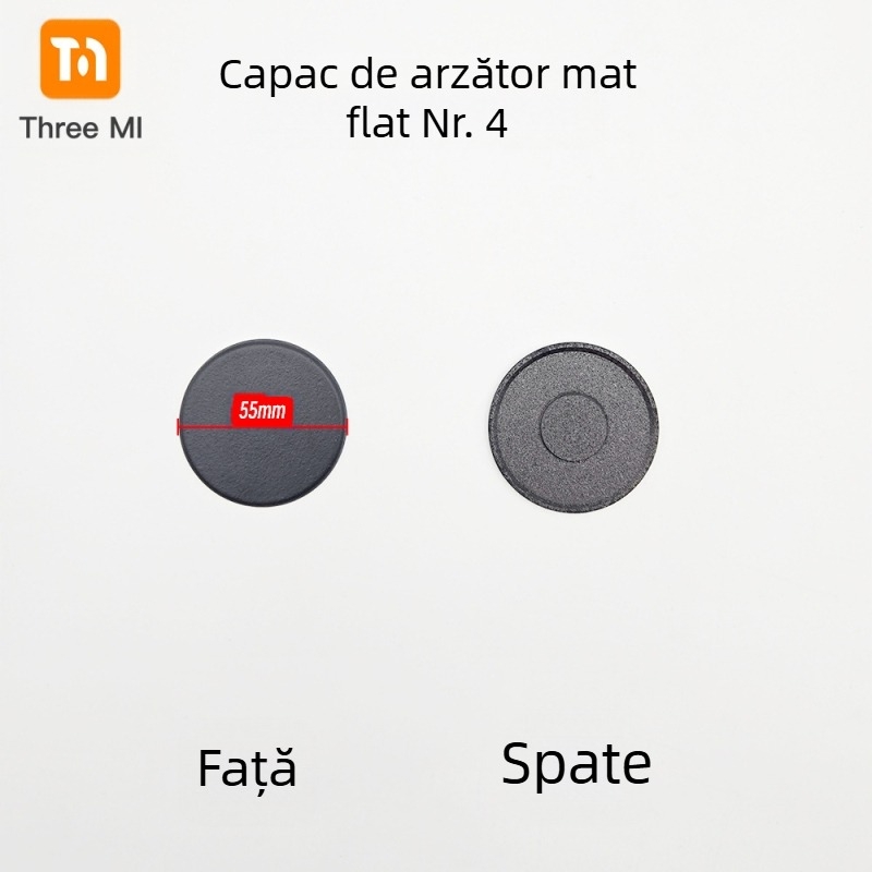 Capac din fier pentru aragaz + set distribuitor de flacără — instalare manuală • Marcă: threemi • Model: Flat fire cover + flame distributor set • Greutate netă: 500 g