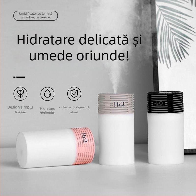 Umidificator auto cu atomizor de aromă și purificator de aer, carcasă din plastic, USB 5V, 2–5W