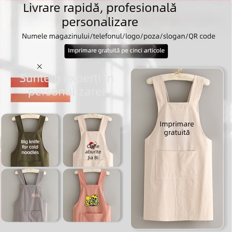 Șorț cu mâneci în stil coreean, Hao Jin, material poliester-bumbac, anti-murdărire