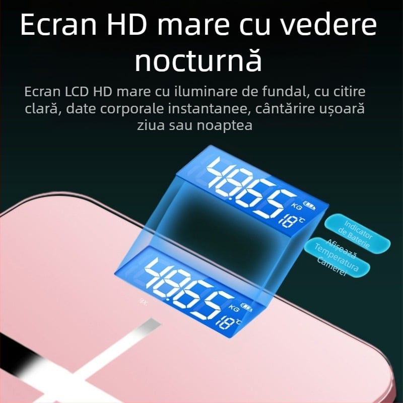 SUZI Cântar pentru uz casnic, capacitate 180 kg, alimentare USB sau baterii AA, cântar corp
