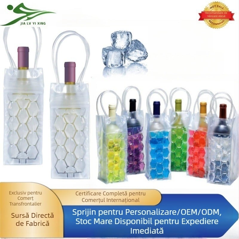 Geantă portabilă de răcire pentru sticla de vin, design fagure cu gel, grosime dublă personalizabilă