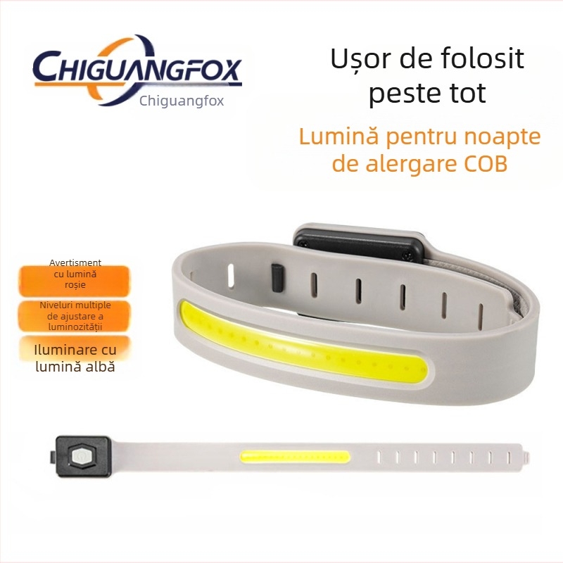 Lumină COB mică pentru braț, încărcare Type-C, trei niveluri de luminozitate, rezistentă la transpirație pentru alergări nocturne
