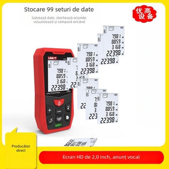 Distanțometru cu laser, aparat de mână, seria LM40+, măsurare infraroșu, precizie înaltă, pentru decor interior