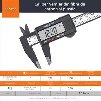 Caliper digital Enjoy din oțel inoxidabil, cu tijă de adâncime, interval 0–150 mm