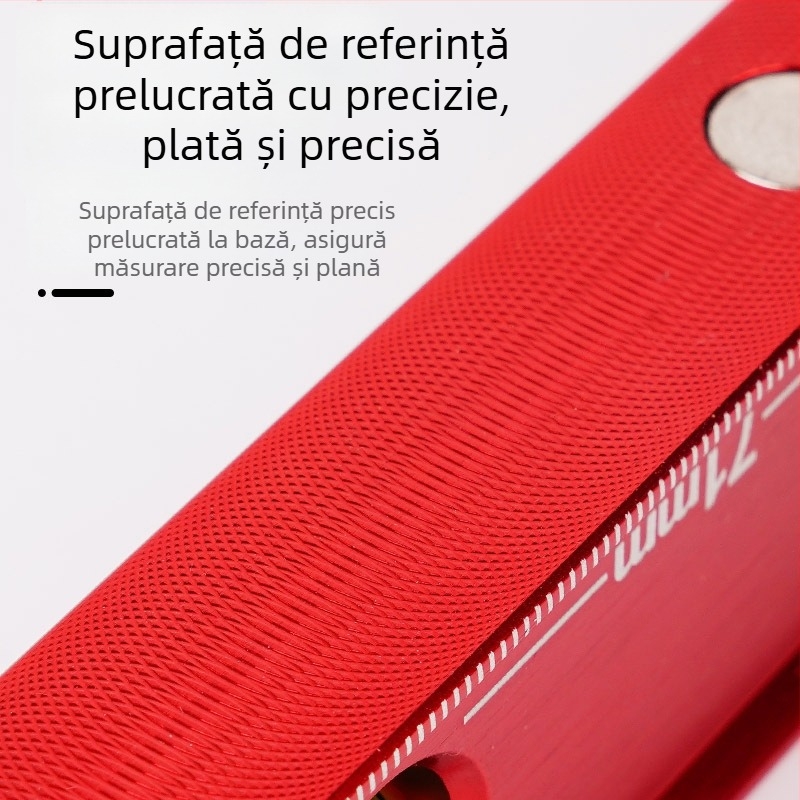 Nivel cu magnet puternic, carcasă turnată, 4 baloane cu bule, pentru montajul conductelor