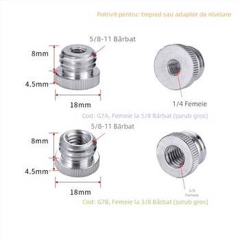 Nivel laser cu adaptor pentru trepied, rotire 1/4, șurub 5/8, montaj 3/8, laser infraroșu