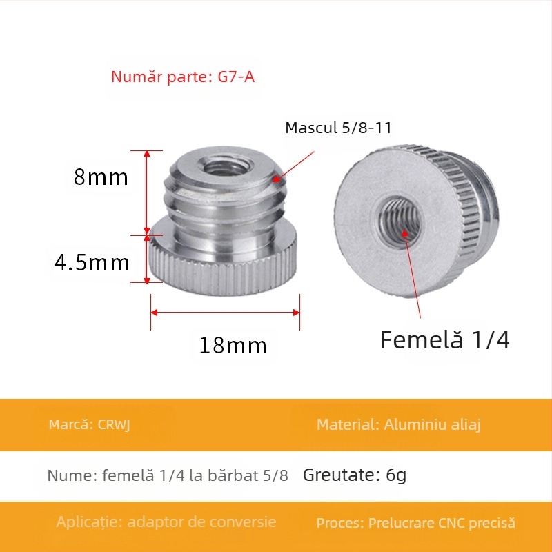 Nivel laser cu adaptor pentru trepied, rotire 1/4, șurub 5/8, montaj 3/8, laser infraroșu