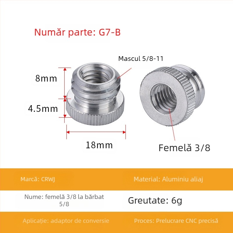 Nivel laser cu adaptor pentru trepied, rotire 1/4, șurub 5/8, montaj 3/8, laser infraroșu