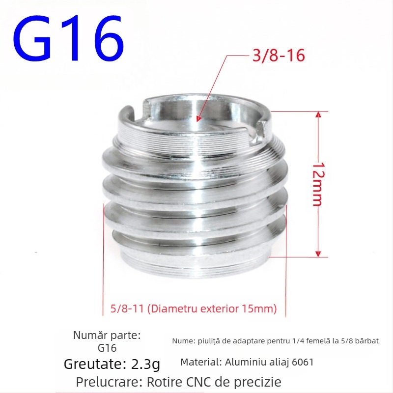 Nivel laser cu adaptor pentru trepied, rotire 1/4, șurub 5/8, montaj 3/8, laser infraroșu