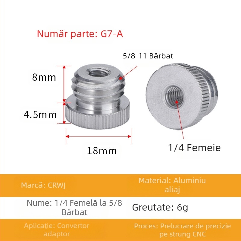 Nivel laser cu adaptor pentru trepied, rotire 1/4, șurub 5/8, montaj 3/8, laser infraroșu