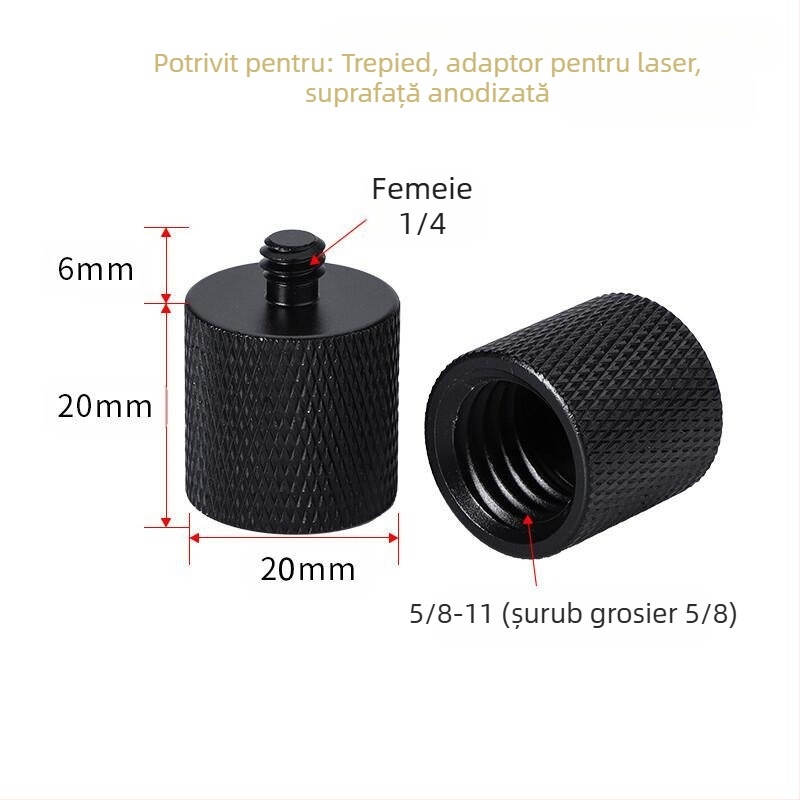 Nivel laser cu adaptor pentru trepied, rotire 1/4, șurub 5/8, montaj 3/8, laser infraroșu