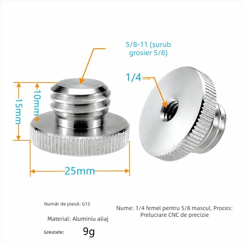 Nivel laser cu adaptor pentru trepied, rotire 1/4, șurub 5/8, montaj 3/8, laser infraroșu