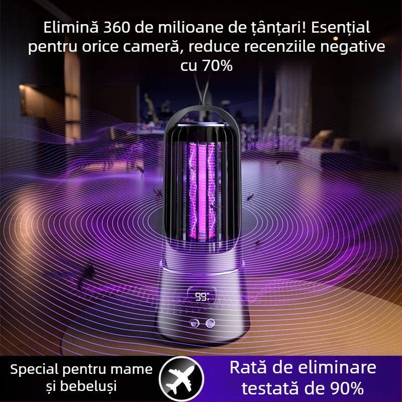 Ucigaș electric de țânțari pentru uz casnic, funcționare silențioasă, acoperire până la 10 m², șoc electric manual pentru omorârea țânțarilor, fără baterie încorporată