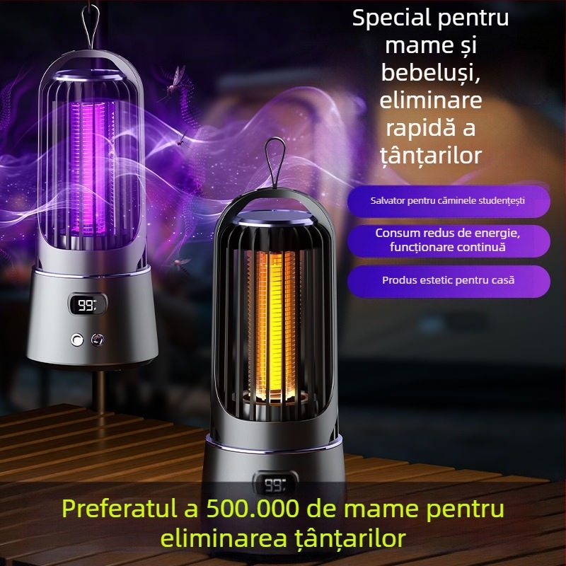 Ucigaș electric de țânțari pentru uz casnic, funcționare silențioasă, acoperire până la 10 m², șoc electric manual pentru omorârea țânțarilor, fără baterie încorporată