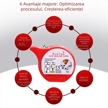 Bandă etanșare țevi – Hegenu, etanșare conducte cu presiune înaltă, -50°C la 149°C, presiune de lucru ≥20 MPa, piese standard