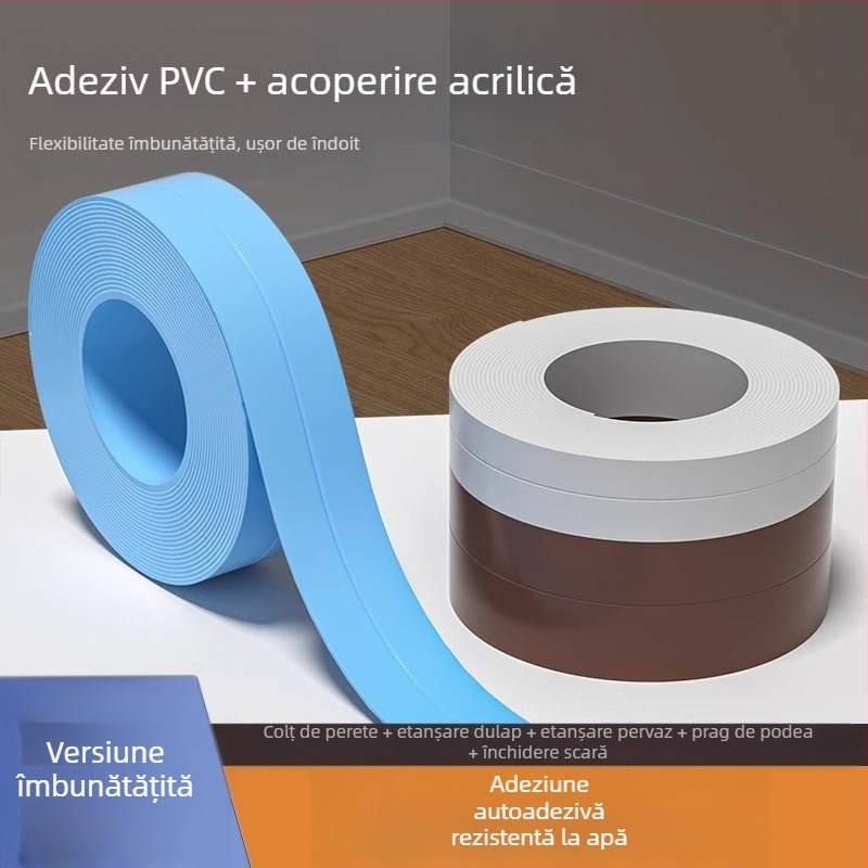Bandă de bordare autoadezivă pentru podele din lemn și plăci ceramice | Brand Shouli | Origine: Zhejiang | Fără import | Ambalaj: vezi specificații