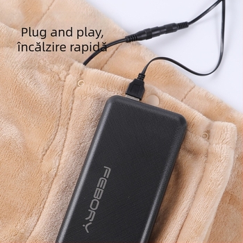 Șal încălzit USB, multifuncțional, 5V, purtabil și folosit ca pătură, pentru camping în aer liber, studenți și birou