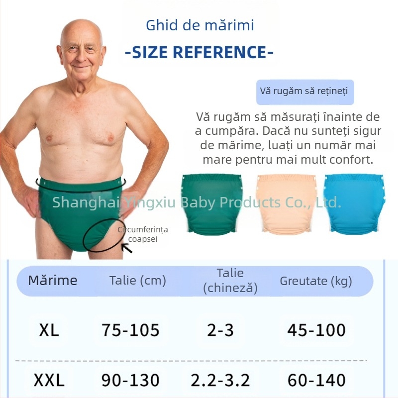 Pantaloni de incontinență pentru adulți, reutilizabili, pull-up, impermeabili, din 100% bumbac, marca Baby Show, lansare toamnă 2025