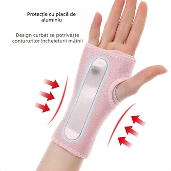 Protecție pentru încheietura mâinii cu placă de aluminiu, suport pentru încheietură și protecție a palmei, reglabilă
