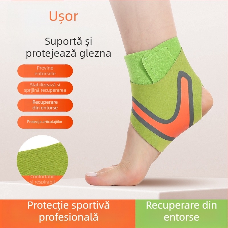 Protecție pentru gleznă cu compresie – design subțire, unisex, potrivită pentru baschet și alergare, material SBR, categorie protecție gleznă