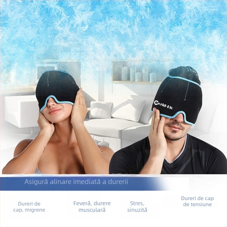 Mască de gheață pentru cap cu gel, răcire și fizioterapie | Material din nylon, umplutură gel, 860 g