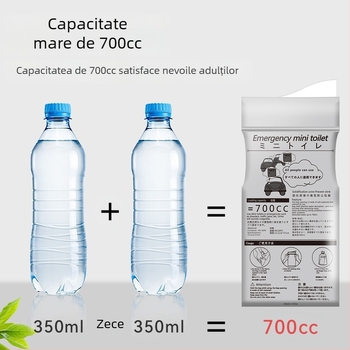 Pungă de urină pentru mașină, de urgență, portabilă, de unică folosință, pentru bărbați și femei, material PE, capacitate 600–700 ml