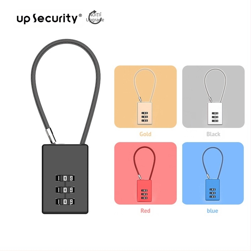 Lacăt cu parolă în formă de inimă 06U – aliaj de zinc, pentru ghiozdan, bagaj și rucsac de sală; 4 mm grosime a tijelor de încuietoare, distanță 15 mm între bare