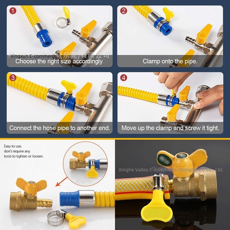 Colier pentru furtun din oțel inoxidabil 201, cu mâner – diametru nominal 8–29 mm, diametru de prindere 4–10 mm, pentru fixarea conductelor, Galaxy Valley