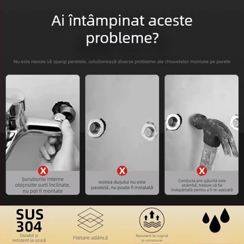 Cap de duș universal cu curbă din oțel inoxidabil 304, stil modern simplu, marca Win the domineering