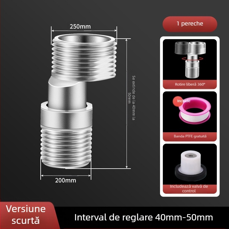 Cap de duș universal cu curbă din oțel inoxidabil 304, stil modern simplu, marca Win the domineering