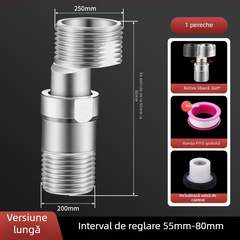 Cap de duș universal cu curbă din oțel inoxidabil 304, stil modern simplu, marca Win the domineering