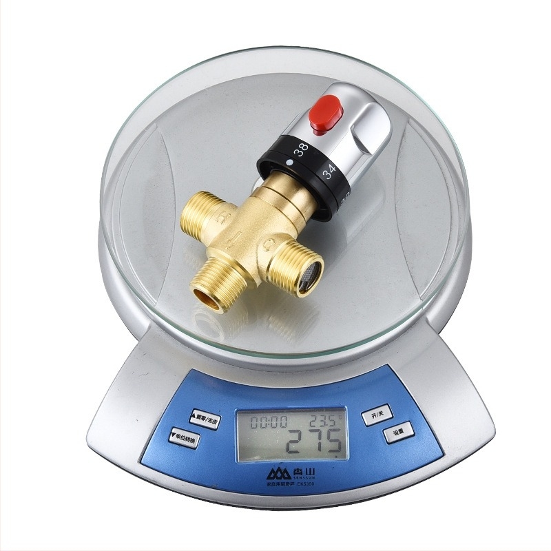 Valvă de amestec termostatică din alamă pentru bucătărie și baie, ieșire G1/2, 0,1–1 MPa, apă rece 0–30°C, apă caldă 45–80°C