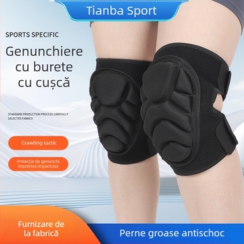 Protecții pentru genunchi pentru antrenamente în aer liber – umplutură din burete, închidere Velcro, pentru adulți, potrivite pentru alpinism, schi și patinaj