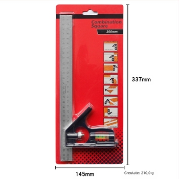 Riglă unghiulară în formă de L, din oțel cu carbon înalt, pentru măsurarea unghiurilor, precizie 1 mm, personalizabilă