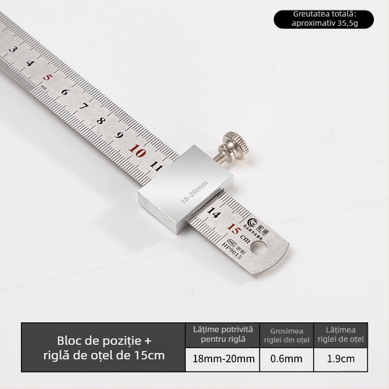 Hongpai riglă din oțel, bloc de poziționare cu ghidaj glisant pentru tâmplărie