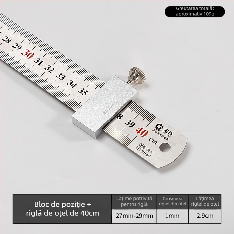 Hongpai riglă din oțel, bloc de poziționare cu ghidaj glisant pentru tâmplărie
