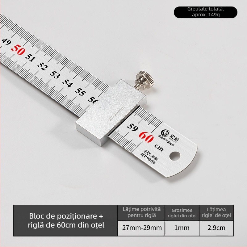 Hongpai riglă din oțel, bloc de poziționare cu ghidaj glisant pentru tâmplărie