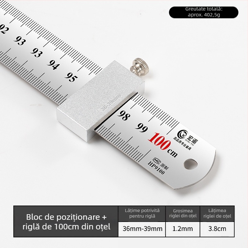 Hongpai riglă din oțel, bloc de poziționare cu ghidaj glisant pentru tâmplărie
