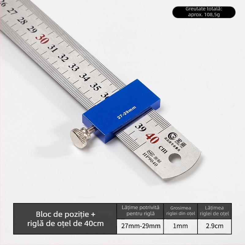 Hongpai riglă din oțel, bloc de poziționare cu ghidaj glisant pentru tâmplărie