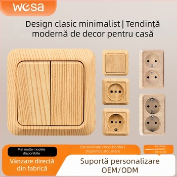 Priză de perete cu întrerupător, standard european, 10A, 100–250V, corp din alamă, CE