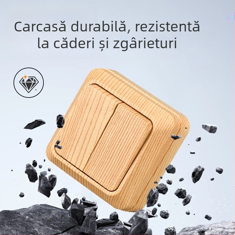 Priză de perete cu întrerupător, standard european, 10A, 100–250V, corp din alamă, CE