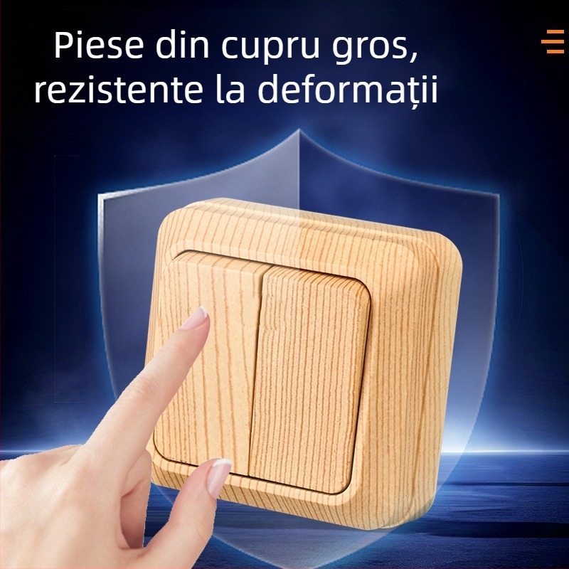 Priză de perete cu întrerupător, standard european, 10A, 100–250V, corp din alamă, CE